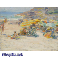 Tranh sơn dầu trẻ em nô đùa